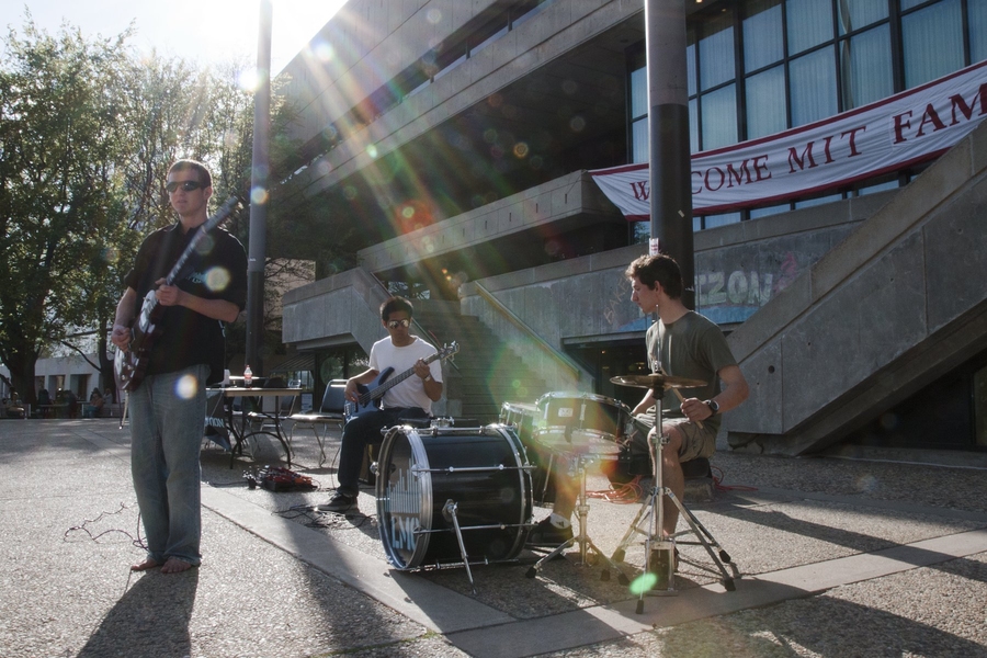 The steps of the Stratton Student Center were a hotbed of activity from sunrise to sunset during CPW. Here, members of the MIT Live Music Connection perform for passers-by.