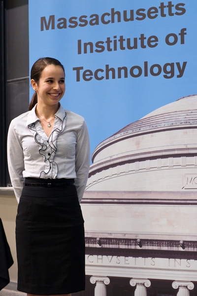 Senior Kamena Kostova receives the 2012 Association of MIT Alumnae (AMITA) Senior Academic Award.