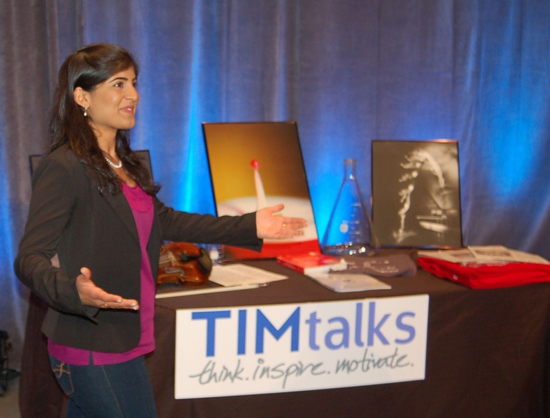MIT senior and biology major Anjali Thakkar at the TIMtalks event on Wednesday night.