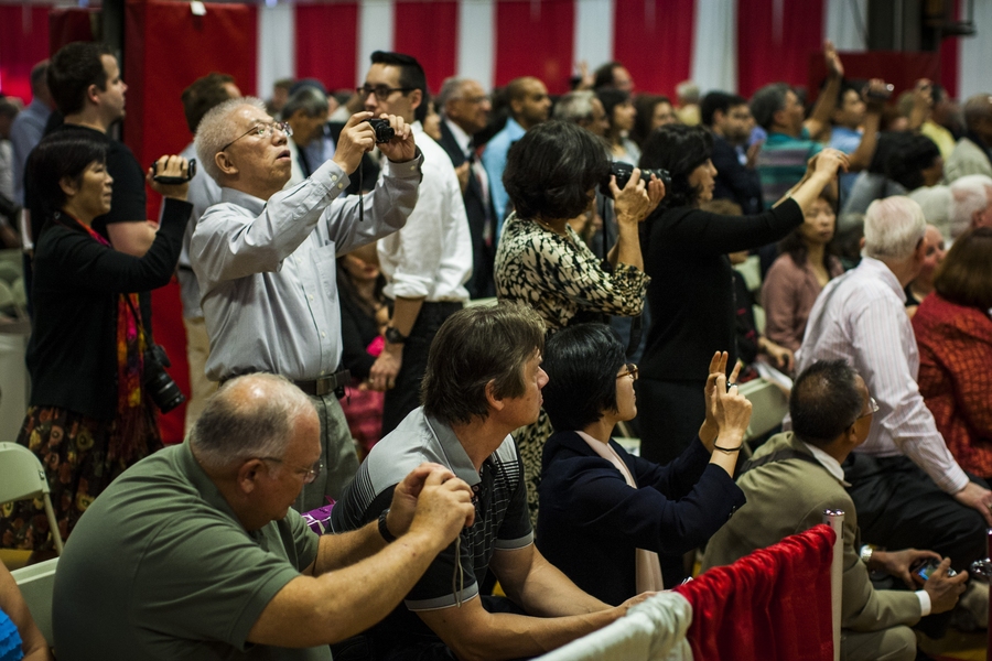 Family and friends gather prior to the ceremony to watch the soon-to-be minted PhDs and ScDs.