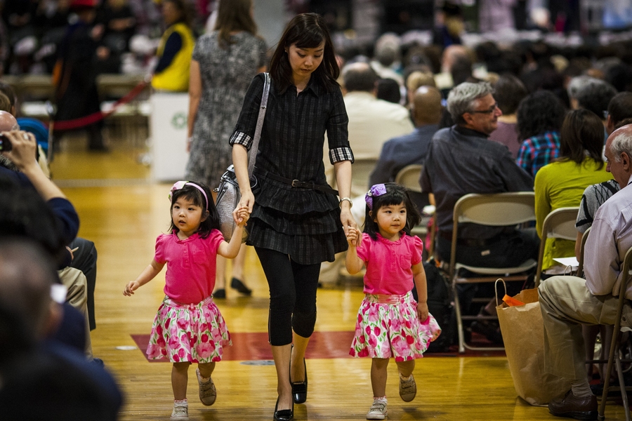 Family and friends, students and faculty all joined together after the ceremony.