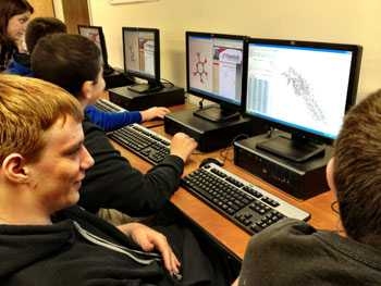 North Shore Technical High School students working with StarBiochem.