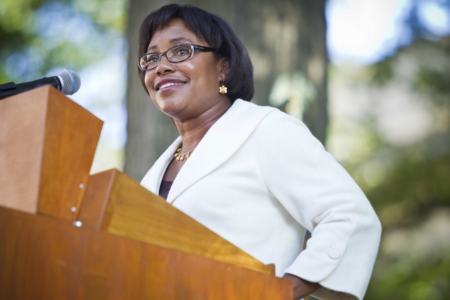 Paula Hammond, the David H. Koch Professor in Engineering, addresses the Class of 2016.
