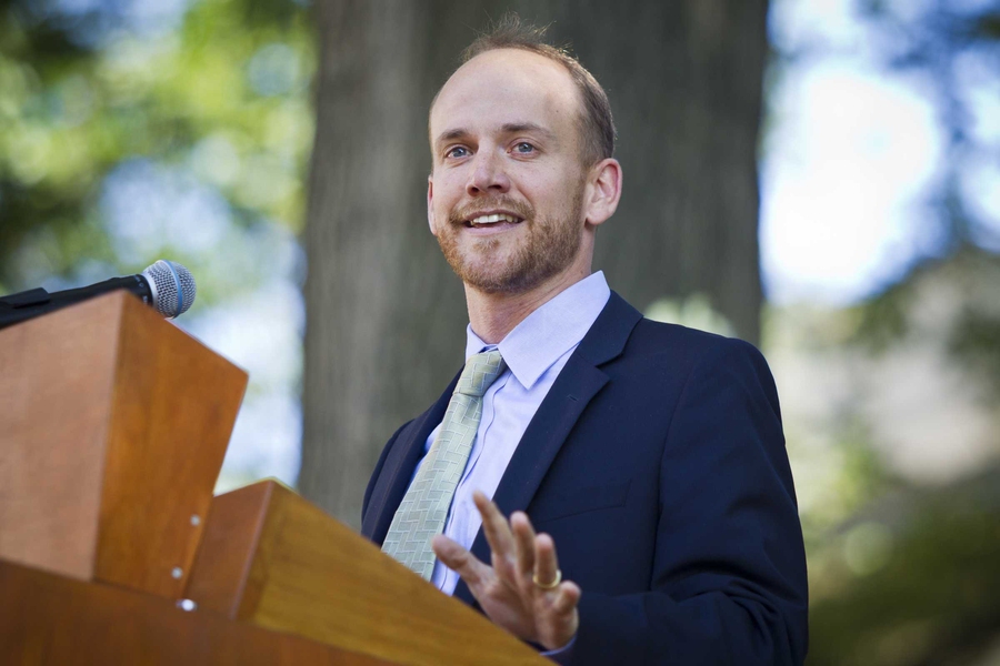 Architecture Associate Professor John Ochsendorf addresses the Class of 2016.