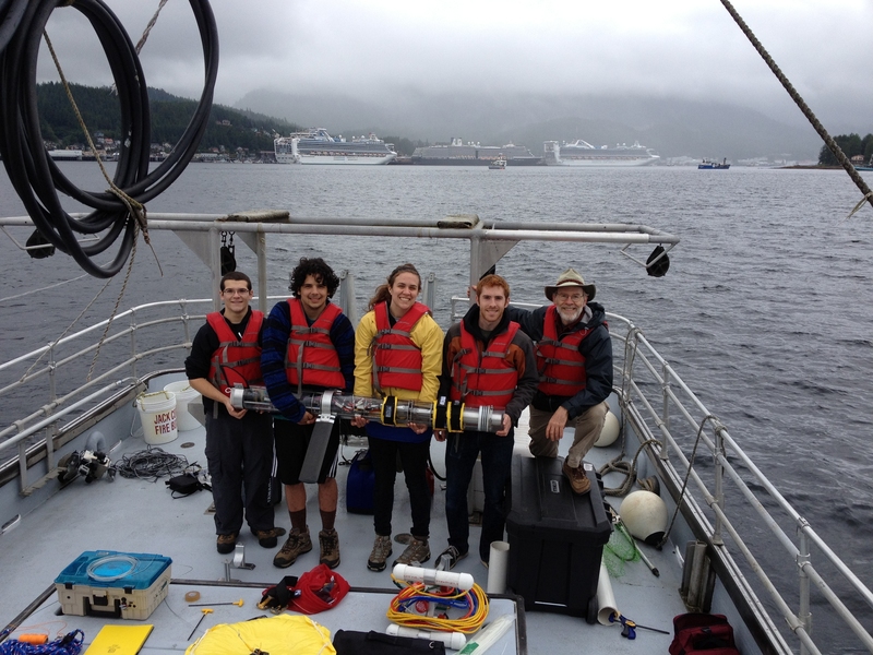Members of the Marine Robotics Team (MRT) and Edgerton Instructor Ed Moriarty traveled to Ketchikan, Alaska, in August for the first sea trials of their underwater glider. Long-term goals for this Chevron-funded project are to detect oil plumes and to study the Loop Current in the Gulf of Mexico. From left to right: Adrian Tanner, David Wise '14, Jacqueline Sly '14, Tommy Moriarty '14 ...