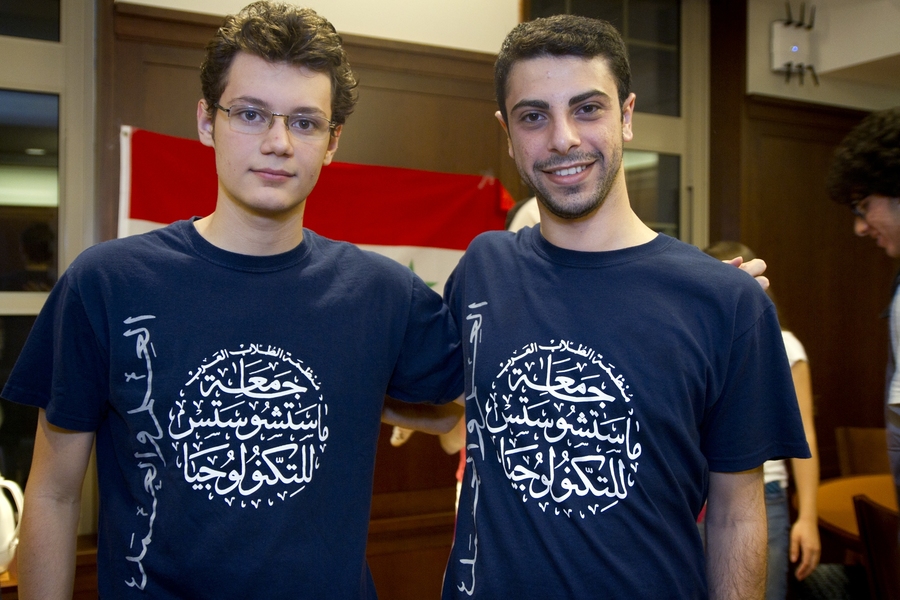 Each event will be co-hosted by on-campus cultural organizations. The inaugural event was co-hosted by the Arab Student Organization (ASO). Here, ASO President and graduate student Obaidah Abu Hashem (right) and executive committee member Abdulhamid Haidar '15.