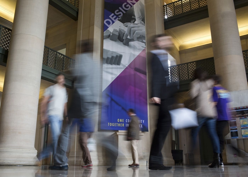 Activity buzzed in Lobby 7 during the event.