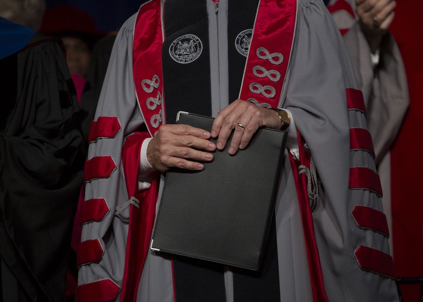 Reif prepares to address those gathered.