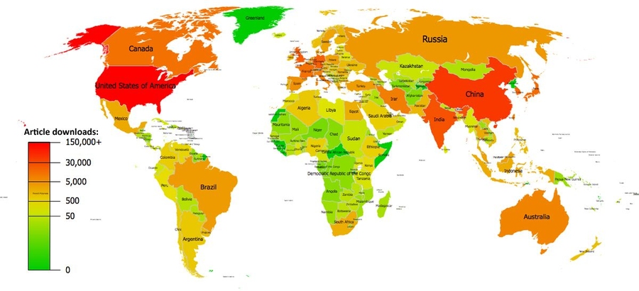 Worldwide Downloads from the MIT Faculty Open Access Articles Collection, October 2010–June 2012