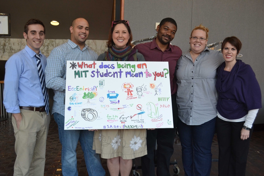 Several student groups, departments and organizations were present at the MIT Wellness Fair, and the available staff and representatives were excited to interact with the students who attended. All 7 Area Directors (ADs) were in attendance and had two tables of activities for students to participate in.

From left to right: Mike Zakarian, Joshua Gonzalez, Laurel Dreher, James Reed, Becky Kjaerby...