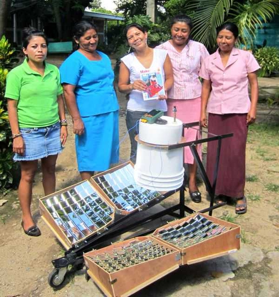The Mujeres Solares de Totogalpa (Solar Women of Totogalpa) with the Solarclave, a solar powered autoclave to sterilize medical instruments in rural and off-grid clinics. The Solarclave and its lead developer, Anna Young, are currently part of D-Lab's Scale-Ups program.