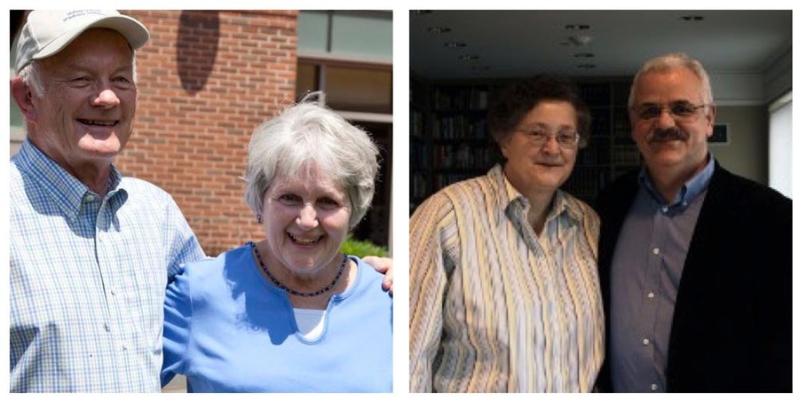 Professor Roger and Dottie Mark, left, and Professor Terry Orlando and Dr. Ann Orlando