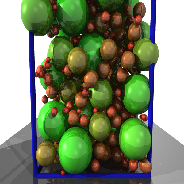 This figure illustrates how the size diversity of cement nanoparticles allows them to pack together tightly, increasing the strength of the cement.