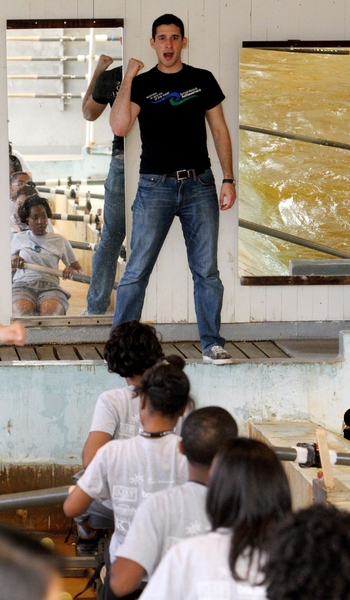 The Achievers get into the rowing tanks — an indoor rowing facility with moving water — for the first time this season.