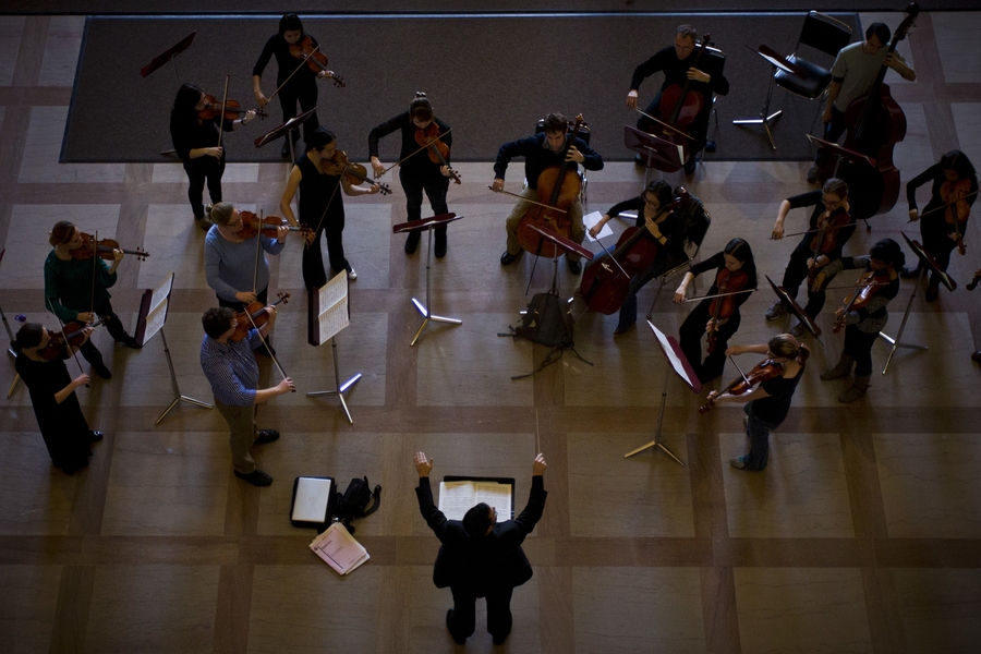 On Saturday, Dec. 15 at 11:30 a.m. in MIT&#39;s Lobby 7, string players in the MIT Symphony Orchestra and other area musicians played a musical memorial for victims of Friday&#39;s elementary-school shooting in Newtown, Conn.