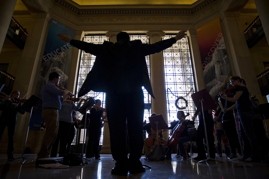 On Saturday, Dec. 15 at 11:30 a.m. in MIT&#39;s Lobby 7, string players in the MIT Symphony Orchestra and other area musicians played a musical memorial for victims of Friday&#39;s elementary-school shooting in Newtown, Conn.