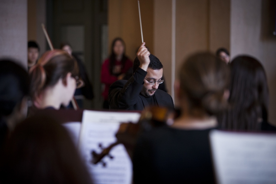 On Saturday, Dec. 15 at 11:30 a.m. in MIT&#39;s Lobby 7, string players in the MIT Symphony Orchestra and other area musicians played a musical memorial for victims of Friday&#39;s elementary-school shooting in Newtown, Conn.