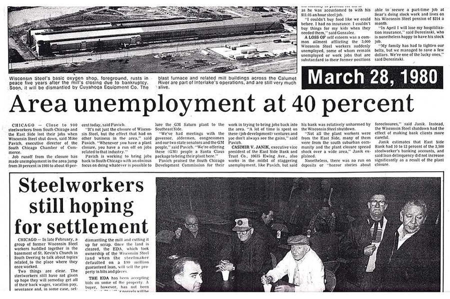 Local papers reported on the economic impact of the mill closings.