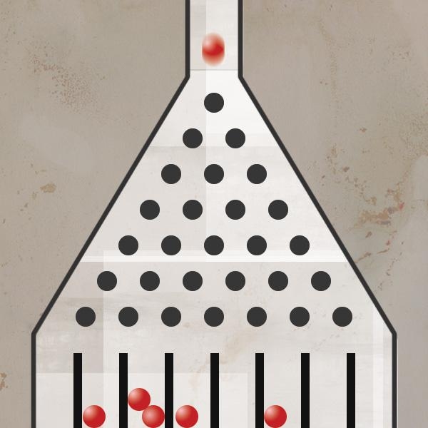 The Aaronson-Arkhipov sampling experiment can be thought of as the quantum-optical equivalent of a Galton board, a 19th-century device invented to illustrate some basic principles of probability theory.