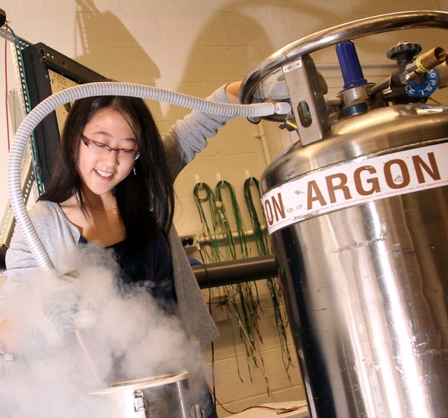 Christie Chiu is currently working with physics professor Janet Conrad on research related to neutrinos