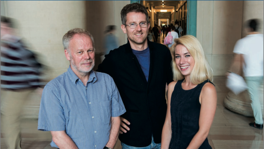 From left: Rex Britter, Carlo Ratti and Prudence Robinson of urban studies and planning and the SENSEable City Laboratory used existing infrastructure in two MIT buildings to detect mismatches between human occupancy and consumption of electricity, chilled water and steam.