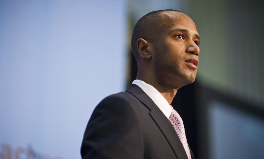 Brain and cognitive sciences doctoral student Joseph Keller spoke about his personal opportunities, and about Dr. King's beliefs regarding the power of education.