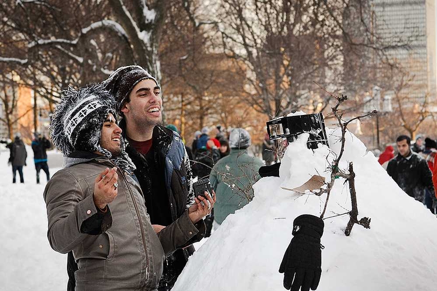 This snowdrift made for a convenient makeshift tripod.