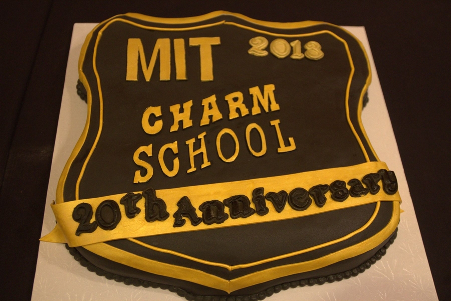 MIT Charm School celebrated its 20th anniversary with a cake at a reception on Jan. 31.