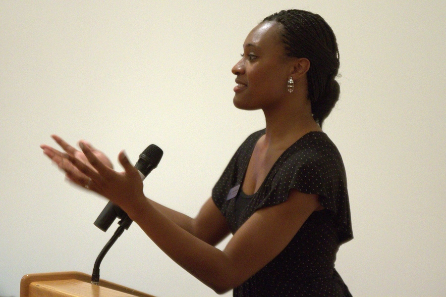 Alana Hamlett, assistant director of student activities and leadership, addressed attendees at the event.