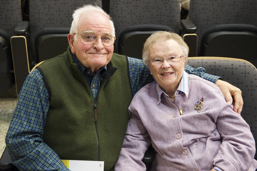 Paul and Priscilla Gray at the 2011 MIT Awards Convocation. Paul Gray '54, SM '55, ScD '60, was MIT's 14th president, serving from 1980 to 1990.