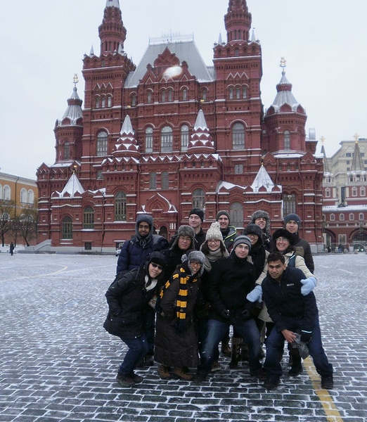 The students spent 10 days in Russia in January.