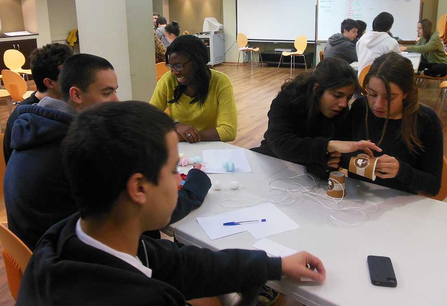 Ekuta and four other MIT students spent January in Tel Aviv, where they ran a four-day workshop at various high schools. The high school students presented original project ideas to solve problems in their communities.