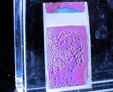 device with bubbles on surface