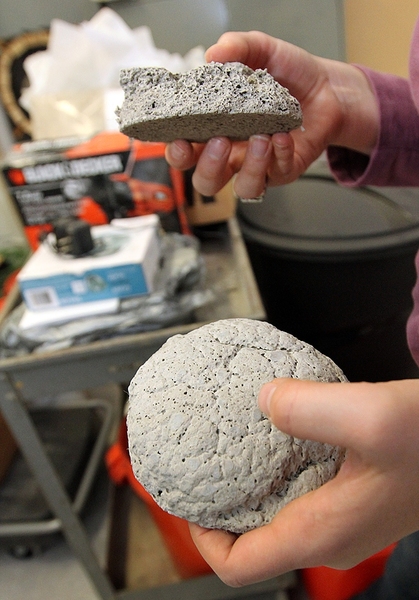 Marisa Simmons works on reinforcing concrete with natural fibers like jute and hemp.