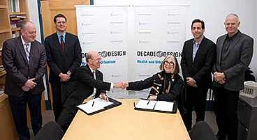 From left: Paul Mendelsohn, vice president of government and community relations at the American Institute of Architects; Associate Professor Alexander D'Hooghe, director of the Center for Advanced Urbanism; Robert Ivy, CEO of the American Institute of Architects; Adele Naude Santos, dean of the MIT School of Architecture + Planning; professors Alan Berger and Andrew Scott, co-leaders of the Healt...