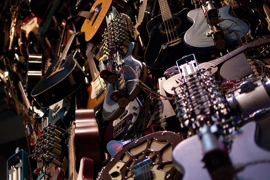 Trimpin's musical devices are part instrument, part kinetic sculpture.