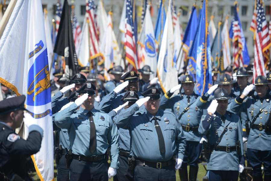Hundreds of police departments from around the country and the world attended the memorial service.