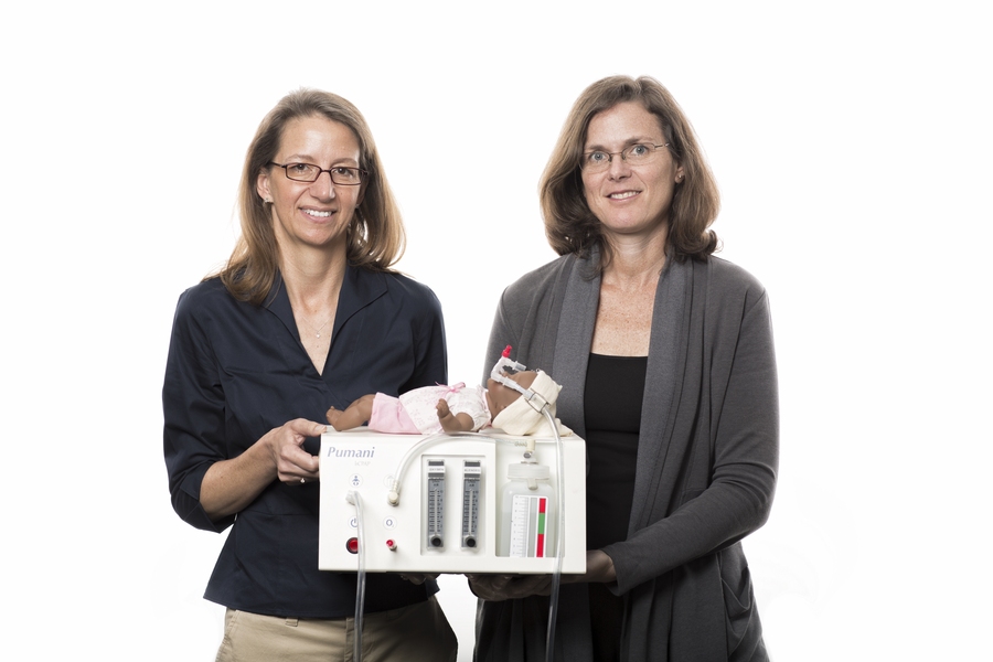 Rebecca Richards-Kortum and Maria Oden of Rice University have worked with students to develop a low-cost bubble Continuous Positive Airway Pressure (bCPAP) system (pictured) to assist infants with acute respiratory infection – the leading cause of global child mortality.