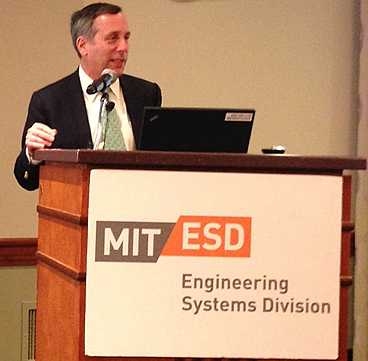 Lawrence Bacow presented the Miller Lecture at the MIT Faculty Club on April 22.