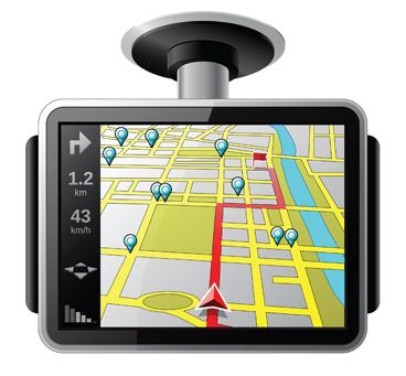 Roads on a GPS map