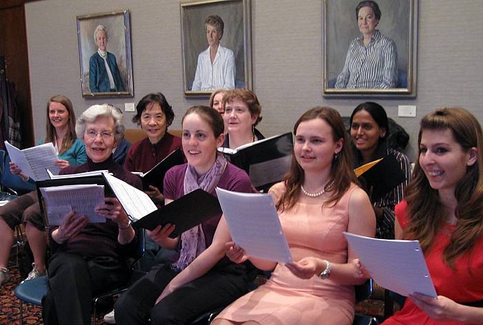 Members of the MIT Women's Chorale rehearse.