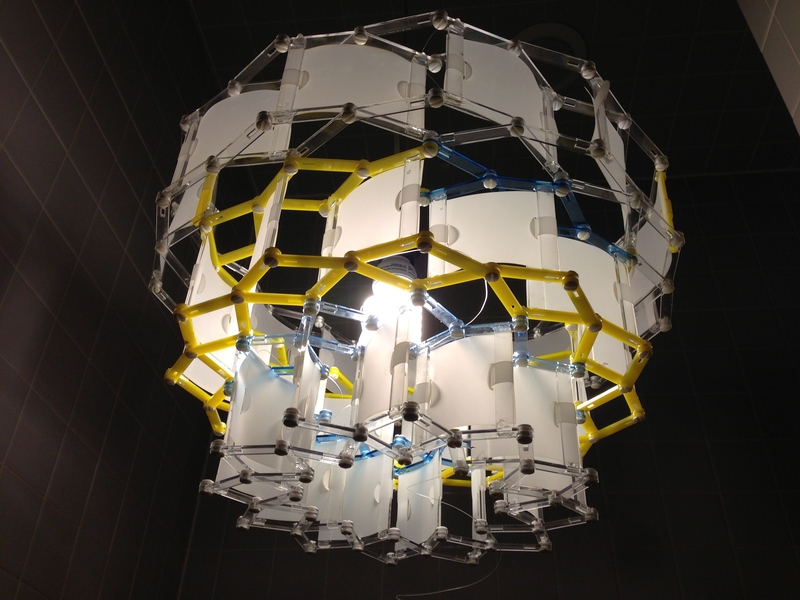 'Lumen,' a DIY expandable lamp that gives off different levels of light when it expands and contracts.