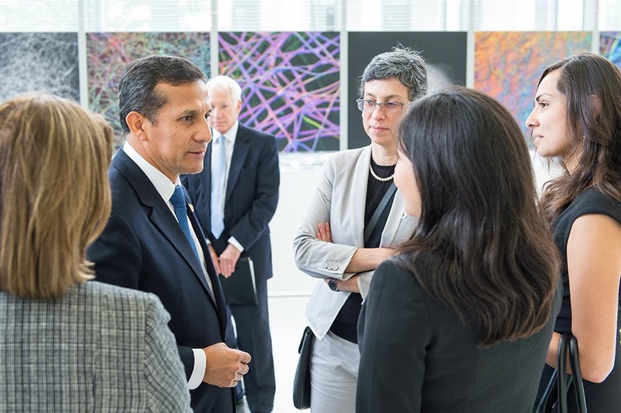 L. Rafael Reif and president Humala along with the delegation