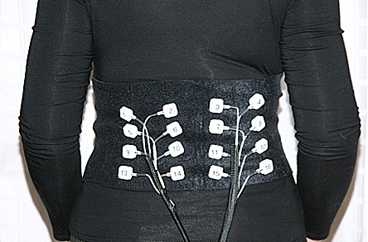 Vibrotactile displays mounted around the waist and back are used to study how people use vibrotactile cues to navigate in unfamiliar environments.