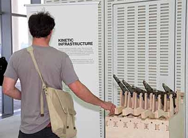 The winning entry of the Infrastructural Monument competition commemorated one of the greatest infrastructural designers of the past decade: Manuel de Sola-Morales. Kinetic Infrastructure was designed by Erioseto Hendranata, with assistance from James Coleman and Andrew Manto.