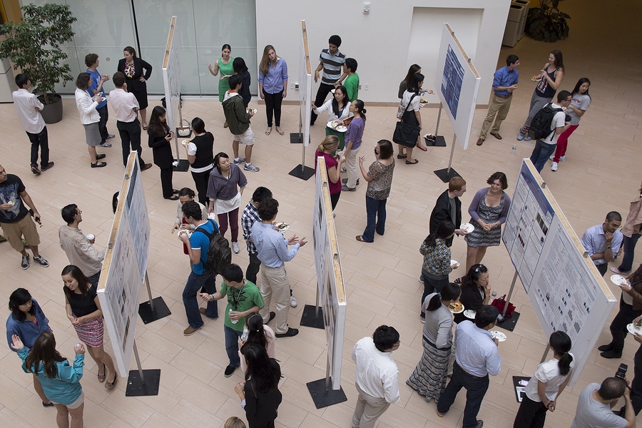 Undergraduate students presented the results of their research projects on August 9 at the 2013 UROP Poster Session and Luncheon at the MIT Simons Center for the Social Brain.