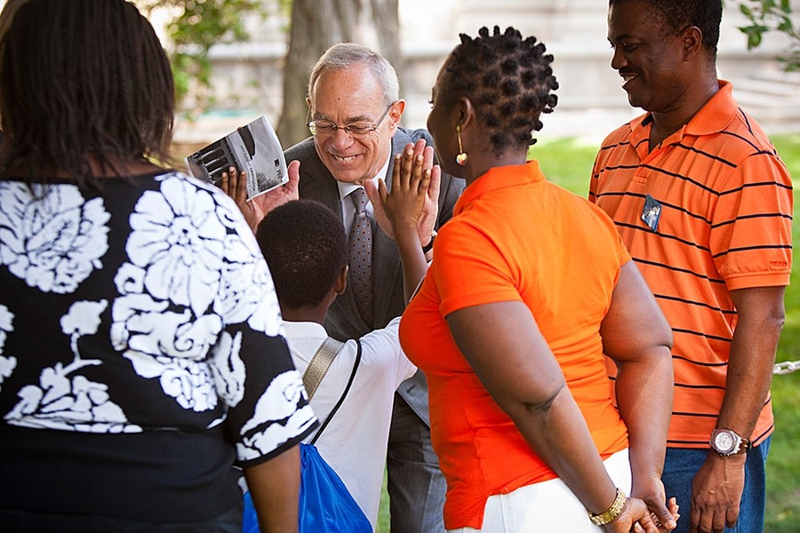 Reif greeted students and their families after the event.