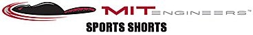 MIT Engineers beaver and text "MIT Engineering: Sports Shorts" is printed