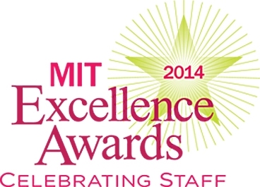Text reads "MIT Excellence Awards - Celebrating Staff" next to gold star that reads "2014."