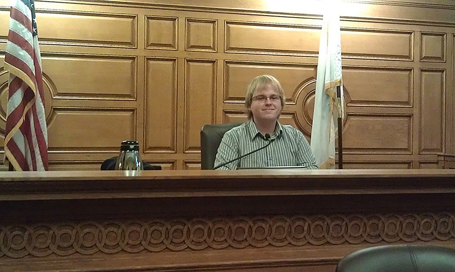 Hernandez visited the Massachusetts Supreme Judicial Court building, where he hopes to serve in the future.